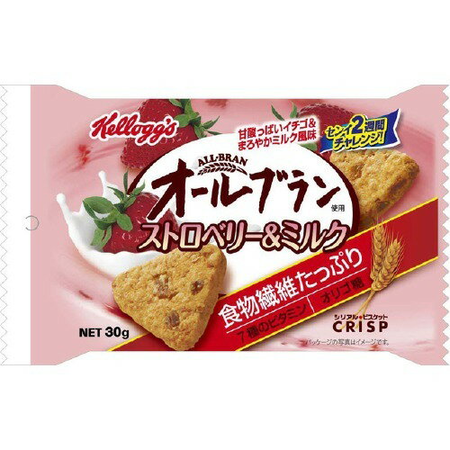 JAN 4901113089721 ケロッグ オールブラン クリスプ ストロベリー＆ミルク 袋(30g) 日本ケロッグ(同) ダイエット・健康 画像