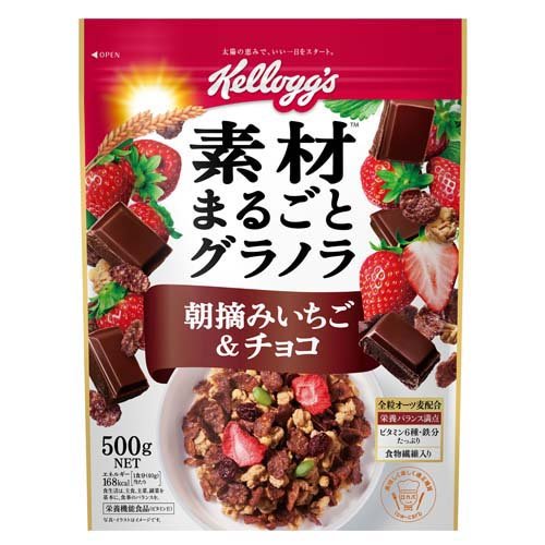 JAN 4901113115543 素材まるごとグラノラ朝摘みいちご＆チョコ(500g) 日本ケロッグ(同) 食品 画像