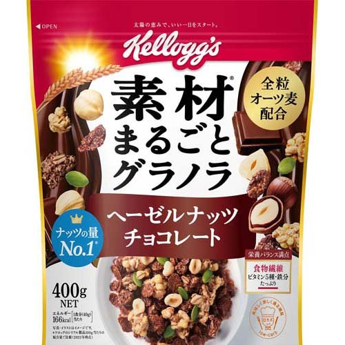 JAN 4901113279306 ケロッグ 素材まるごとグラノラ ヘーゼルナッツチョコレート(400g) 日本ケロッグ(同) 食品 画像