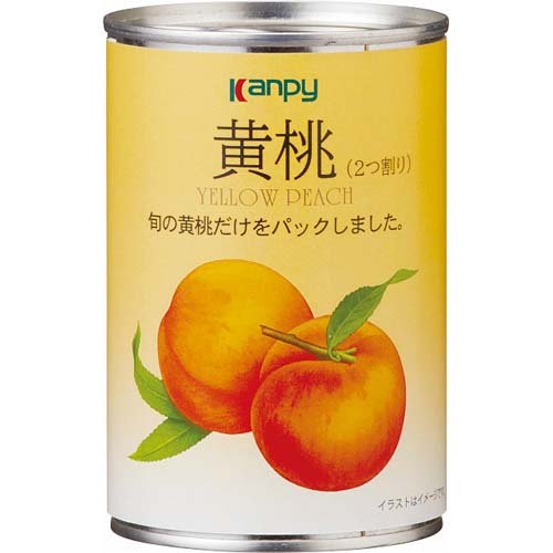 JAN 4901401010758 Kanpy(カンピー) 黄桃 2つ割り EO 4号缶(410g) 加藤産業株式会社 食品 画像