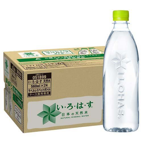 JAN 4902102139410 い・ろ・は・す ラベルレス(560ml*24本入) 日本コカ・コーラ株式会社 水・ソフトドリンク 画像