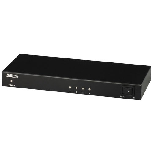 JAN 4949090400566 4K60Hz／HDCP2.2対応 1入力4出力 HDMI分配器 REX-HDSP4-4K(1セット) ラトックシステム株式会社 パソコン・周辺機器 画像
