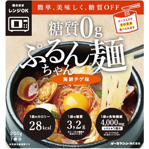 JAN 4957884900475 ぷるんちゃん麺 海鮮チゲ味(200g) オーミケンシ株式会社 ダイエット・健康 画像