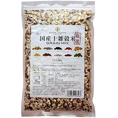 JAN 4964339003568 SUPER FOODS JAPAN 厳選国産 十雑穀米 500g 株式会社波里 食品 画像