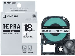 JAN 4971660762507 テプラ・プロ テープカートリッジ 白ラベル 18mm 黒文字 SS18K(1コ入) 株式会社キングジム パソコン・周辺機器 画像