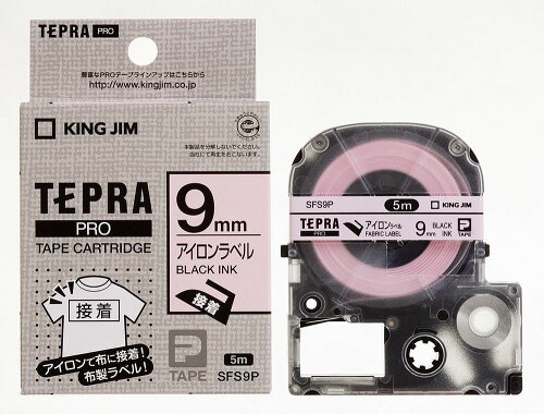 JAN 4971660764730 テプラ・プロ テープカートリッジ アイロンラベル 9mm ピンク SFS9P(1コ入) 株式会社キングジム パソコン・周辺機器 画像