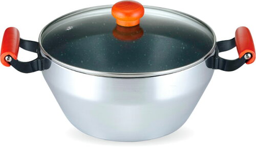 JAN 4972940123919 ミラーマーブル吹きこぼれにくい多用鍋   ガラス蓋付 123910 株式会社カクセー キッチン用品・食器・調理器具 画像