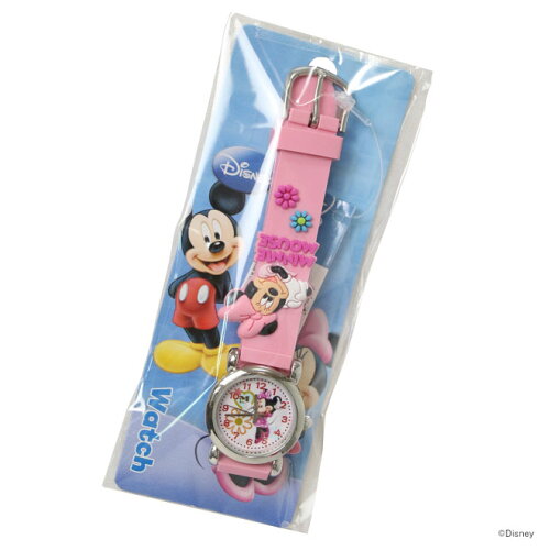 JAN 4982301653382 ミニーマウス　キャラクターウォッチ)腕時計(　ミニーとお花柄・淡ピンク　WW06580 株式会社コスミック 腕時計 画像