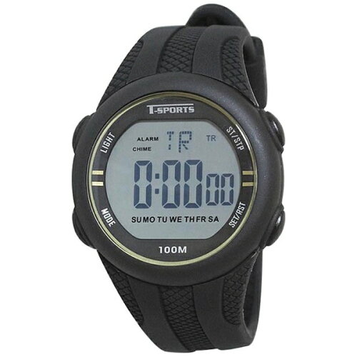 JAN 4983666145864 クレファー ティー・スポーツ T-SPORTS デジタル腕時計 TS-D034-BK ブラック 株式会社クレファー 腕時計 画像