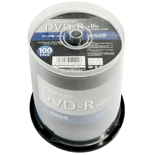 JAN 4984279120026 MAXIMUM データ用DVD-R MXDR47JNP100 株式会社磁気研究所 TV・オーディオ・カメラ 画像