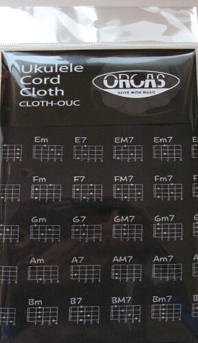 JAN 4991966100230 ORCAS ウクレレコードクロス CLOTH-OUC BLK ブラック コード表付きクリーニングクロス 株式会社日本娯楽 楽器・音響機器 画像
