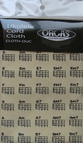 JAN 4991966100254 ORCAS ウクレレコードクロス CLOTH-OUC CRM クリーム コード表付きクリーニングクロス 株式会社日本娯楽 楽器・音響機器 画像