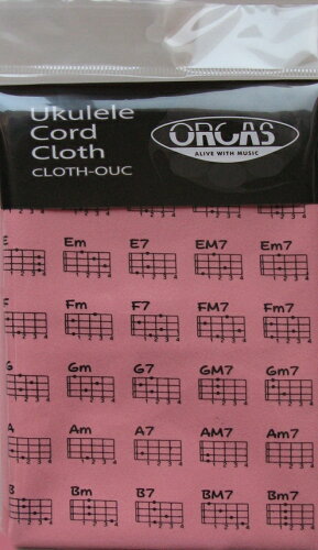 JAN 4991966100278 ORCAS ウクレレコードクロス CLOTH-OUC PNK ピンク コード表付きクリーニングクロス 株式会社日本娯楽 楽器・音響機器 画像