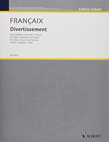 ISBN 9790001051064 フランセ 喜遊曲 ディベルティスメント オーボエ、クラリネット、ファゴット ショット出版 楽器・音響機器 画像