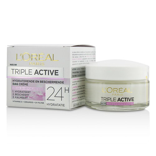 EAN 3600521719749 triple active multi-protective day cream 24h hydration - for dry/ sensitive skin  /1.7oz 美容・コスメ・香水 画像