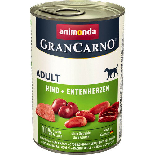 EAN 4017721827461 アニモンダ 犬用 グランカルノ ウエットフード 缶 アダルト 牛肉・鴨心臓(400g) ペット・ペットグッズ 画像
