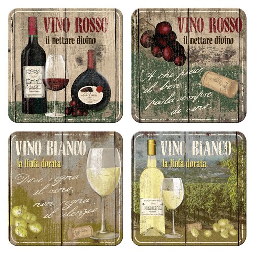 EAN 4036113460123 Nostalgic-Art ワイン Vino Rosso ＆ Bianco   ／ コースター（ブリキ製） キッチン用品・食器・調理器具 画像
