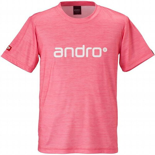 EAN 4039016606483 アンドロ andro 卓球ゲームシャツ ANDRO NAPA T－SHIRTS MELANGE ナパTシャツ メランジ 杢ピンク×ホワイト サイズ：2XL スポーツ・アウトドア 画像