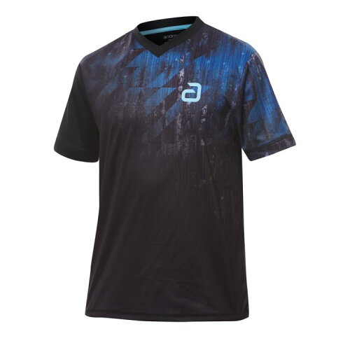 EAN 4039016675281 卓球ゲームシャツ アンドロナルカス ユニセックス サイズ：2XS カラー：ブラック×ブルー #302167 スポーツ・アウトドア 画像