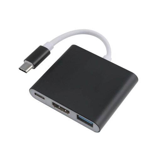 EAN 4791014139355 USBType-c to HDMI変換アダプタ 3-in-1 黒 パソコン・周辺機器 画像