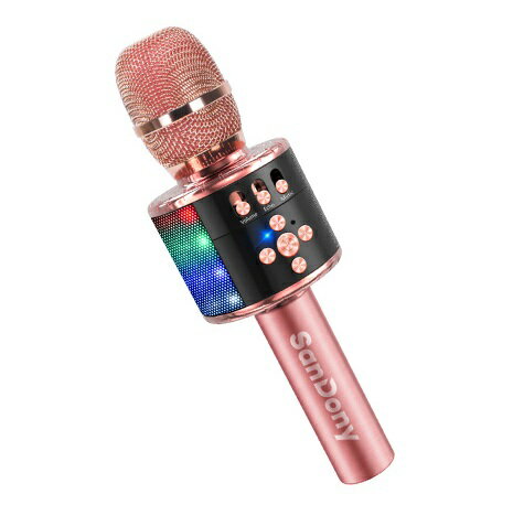 EAN 5603093453972 Bluetooth 家庭用カラオケマイク LEDライト付き 楽器・音響機器 画像