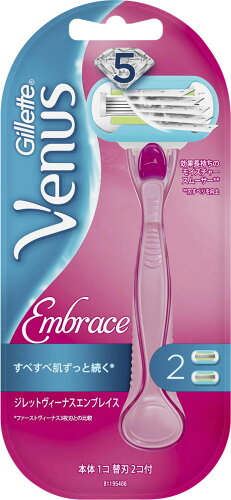 EAN 7702018347872 ジレット ヴィーナス エンブレイス5 ピンク 替刃2コ付 女性用 カミソリ(1本入) 美容・コスメ・香水 画像