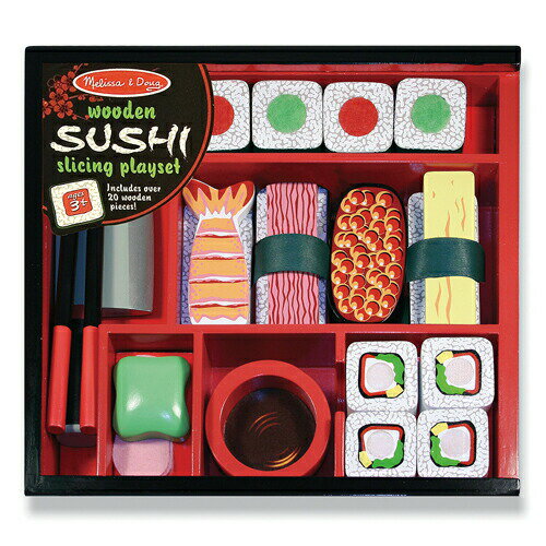 UPC 0000772026086 Melissa&Doug すし おままごと 木製 カッティングフード Sushi Slicing PlaySet おもちゃ 画像