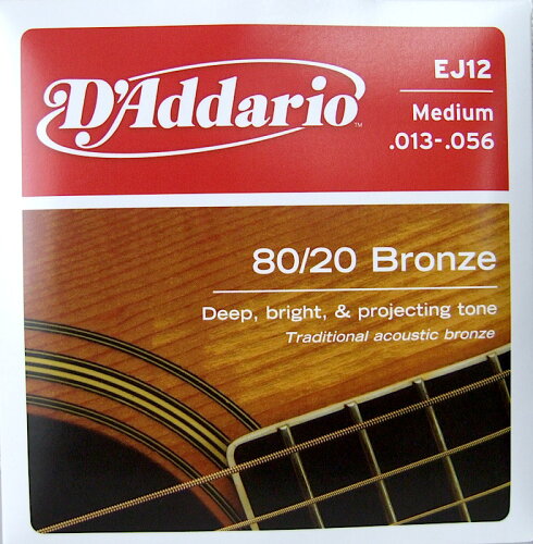 UPC 0019954122133 EJ-12 DADDARIO ダダリオ アコースティックギター弦 Medium .013-.056 80/20 BRONZE 楽器・音響機器 画像