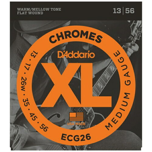 UPC 0019954147068 ECG-26 DADDARIO ダダリオ エレキギター弦 Medium .013-.056 XL CHROMES FLAT WOUND 楽器・音響機器 画像