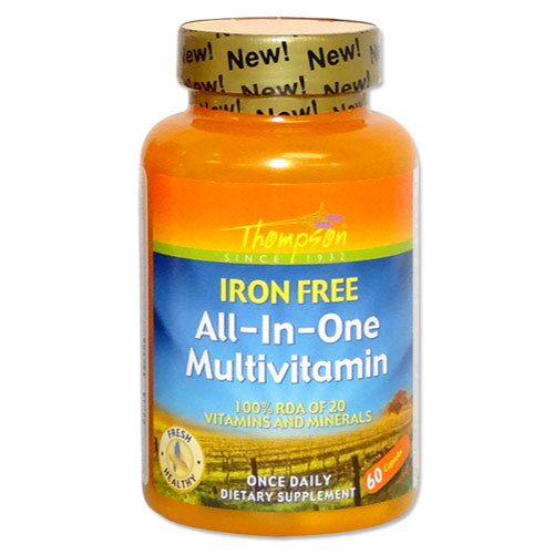 UPC 0031315404948 Thompson Nutritional Products All-In-One Iron Free, 60 Caps ダイエット・健康 画像