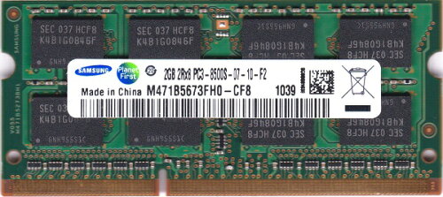 UPC 0033585595494 SAMSUNG PC3-8500S DDR3-1066 2GB SO-DIMM 204pin ノートパソコン用メモリ M471B5673FH0-CF8 パソコン・周辺機器 画像