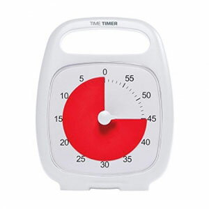 UPC 0040232355103 TIME TIMER タイムタイマー 60分 プラス ハンドル付き ホワイト TTP7-WHT-W 時間管理 おもちゃ 画像
