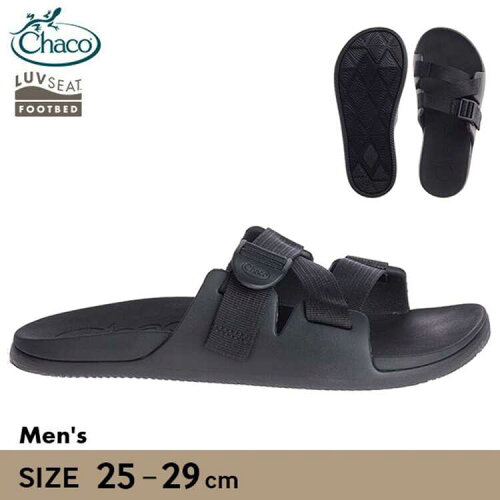 UPC 0044213293262 CHACO｜チャコ メンズ サンダル チロス スライド Ms CHILLOS SLIDE 7サイズ：25.0cm/Black ブラック 12366155 靴 画像