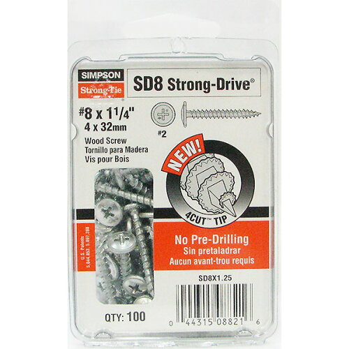 UPC 0044315088216 simpson strong-tiesd strong drive wood screw-100 5/ -1/4 wd screw 花・ガーデン・DIY 画像