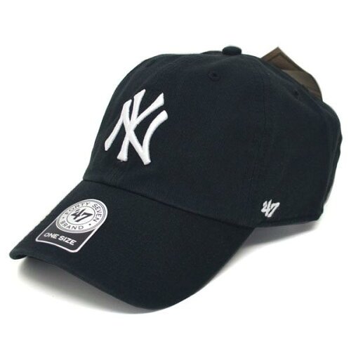 UPC 0053838491007 MLB ヤンキース キャップ/帽子 ブラック 47ブランド Cleanup Adjustable キャップ バッグ・小物・ブランド雑貨 画像
