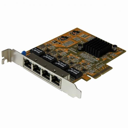 UPC 0065030862448 StarTech.com ギガビットイーサネット4ポート増設PCIe対応ネットワークLANアダプタカード ST1000SPEX43 パソコン・周辺機器 画像
