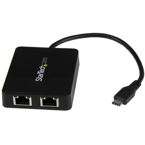 UPC 0065030862813 StarTech.com USB Type-C - 2ポートギガビット有線LAN変換アダプタ US1GC301AU2R パソコン・周辺機器 画像