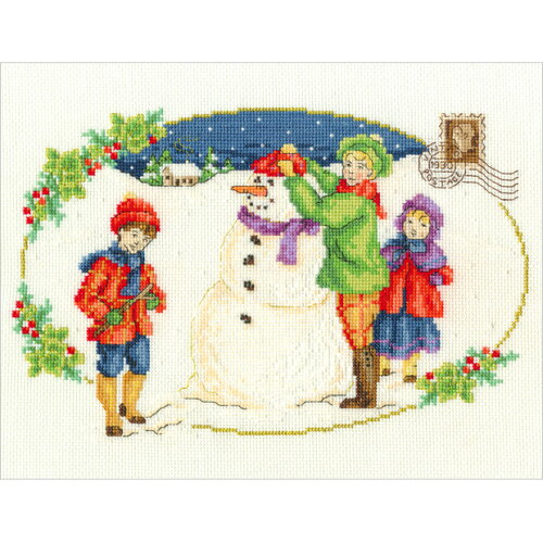 UPC 0077540652532 刺繍 輸入キット DMC Christmas Kit Building a snowman BK1582 日用品雑貨・文房具・手芸 画像