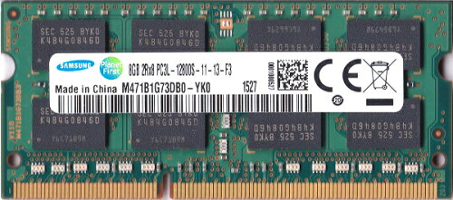 UPC 0077581954572 SAMSUNG 低電圧メモリ PC3L-12800S DDR3L-1600 8GB SO-DIMM 204pin ノートパソコン用メモリ M471B1G73DB0-YK0 パソコン・周辺機器 画像