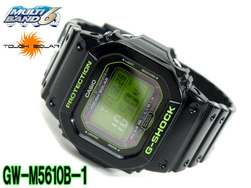 UPC 0079767475581 【CASIO G-SHOCK】　デジタル腕時計 タフソーラー・マルチバンド6搭載 グリーン液晶 エナメルブラックウレタンベルト GW-M5610B-1 腕時計 画像