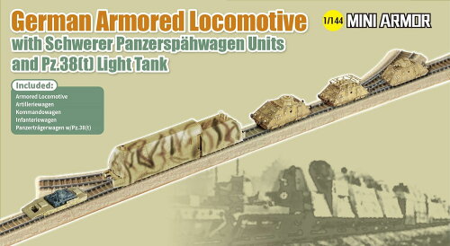 UPC 0089195141514 ドラゴンモデル 1/144 WW.II ドイツ軍 装甲機関車装甲列車ユニット ＆ Pz.38 T 戦車 プラモデル ホビー 画像
