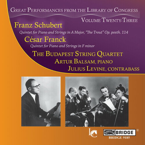 UPC 0090404918520 Schubert シューベルト / Piano Quintet: Balsam P Budapest Q J.levin Cb +franck: Piano Quintet 輸入盤 CD・DVD 画像