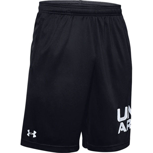 UPC 0193444405125 アンダーアーマー UNDER ARMOUR メンズ テック ワードマーク ショーツ UA Tech Wordmark Shorts ブラック/ホワイト 1351653 001 スポーツ・アウトドア 画像