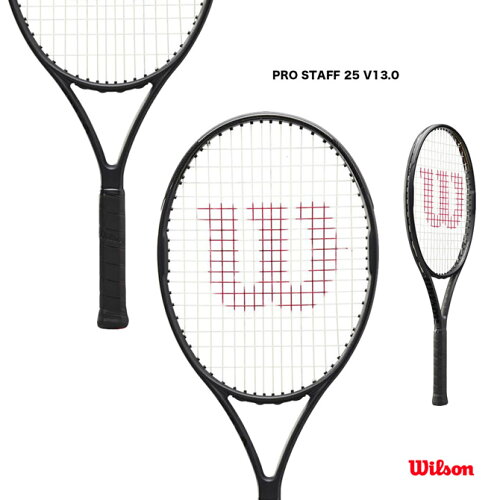 UPC 0194979013113 Wilson ウイルソン 硬式 テニスラケット ガット張り上げ済 ジュニアモデル PRO STAFF25 V13.0 プロスタッフ25バージョン13 ブラック WR050310S スポーツ・アウトドア 画像