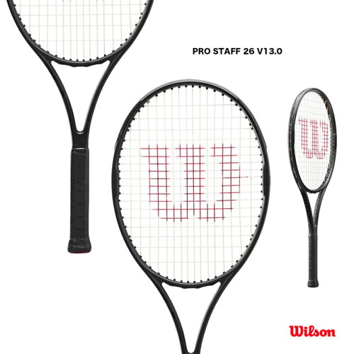 UPC 0194979013120 Wilson ウイルソン 硬式 テニスラケット ガット張り上げ済 ジュニアモデル PRO STAFF26 V13.0 プロスタッフ26バージョン13 ブラック WR050410S スポーツ・アウトドア 画像