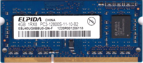 UPC 0600889125612 ELPIDA PC3-12800s DDR3-1600 4GB ノートパソコン用メモリ パソコン・周辺機器 画像