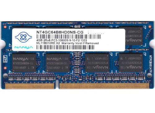 UPC 0600889952263 NANYA NT4GC64B8HD0NS-CG SODIMM DDR3-1333 PC3-10600S 4GB パソコン・周辺機器 画像