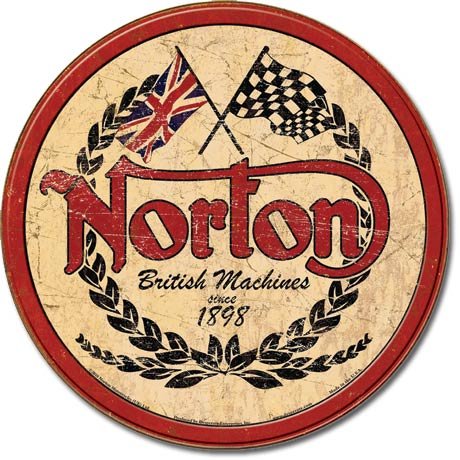 UPC 0605279117055 Norton ノートンラウンドロゴ バイク系レトロ調 アメリカンブリキ看板 インテリア・寝具・収納 画像