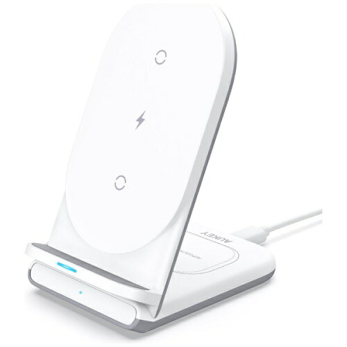 UPC 0631390543046 AUKEY LC-A2-WT ワイヤレス充電器 充電スタンド 最大10W出力 ホワイト スマートフォン・タブレット 画像