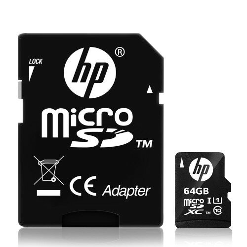 UPC 0640052996717 HP microSDXCカード 64GB UHS-I 対応 フルHD 高速ビデオ SDアダプター付く 読出スピー パソコン・周辺機器 画像